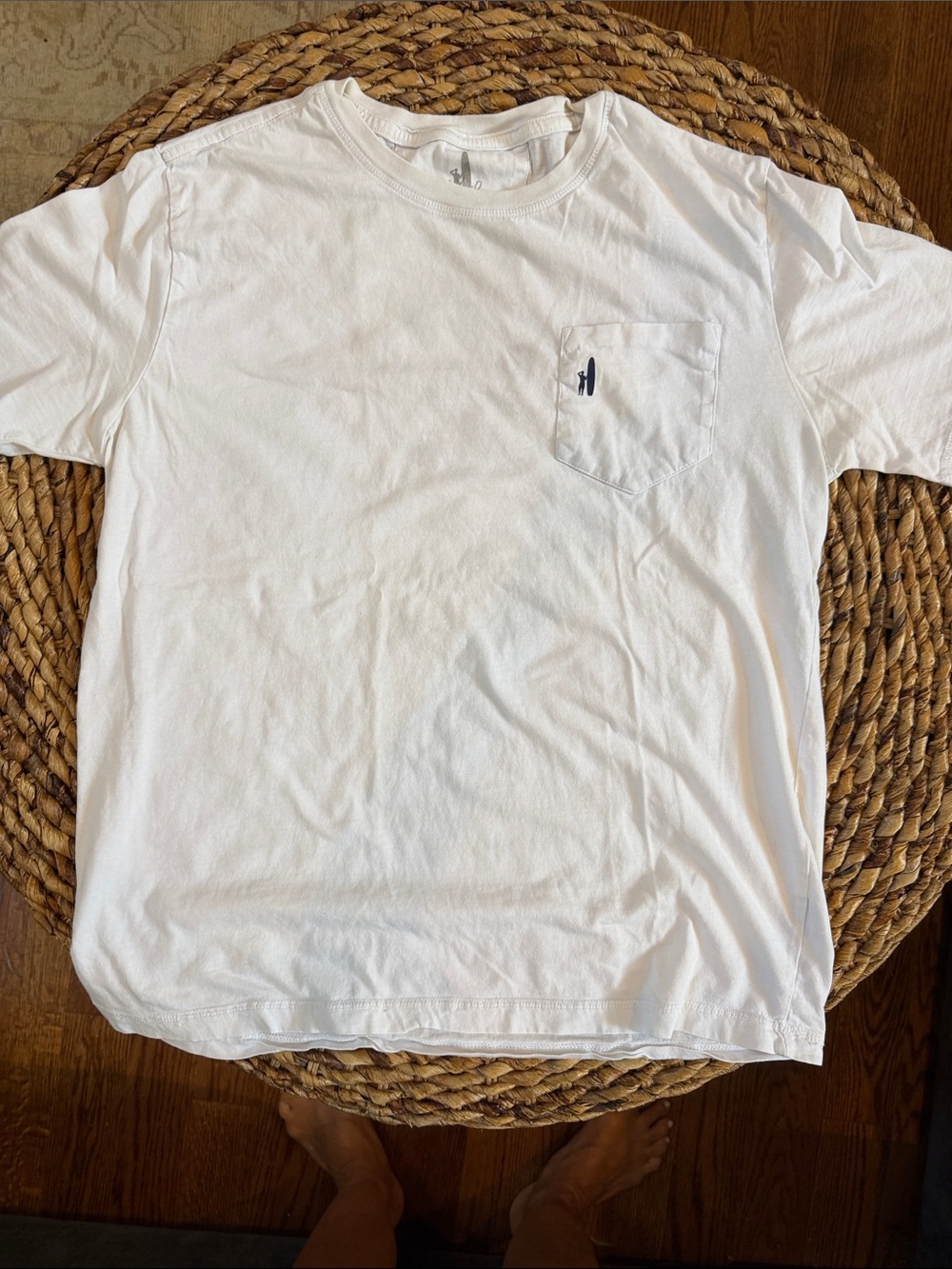 johnnie-O White Short Sleeve Pocket Tee